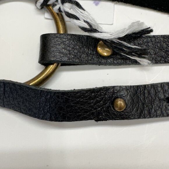 Leather Handmade Keychain Medium Length 17 inch Black NWT - Picture 5 of 11